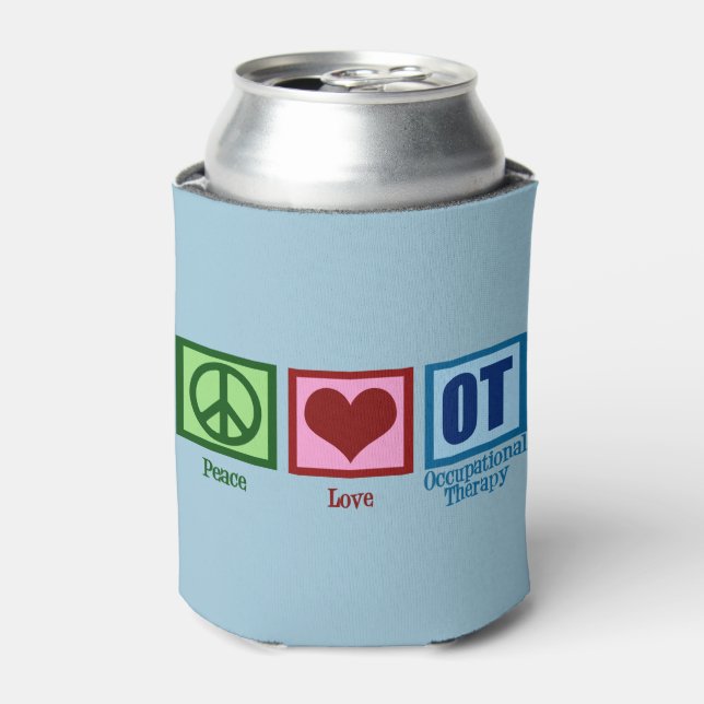 Peace Love OT Occupational Therapy Can Cooler (Can Front)