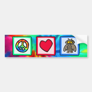 Peace, Love, Owls Bumper Sticker