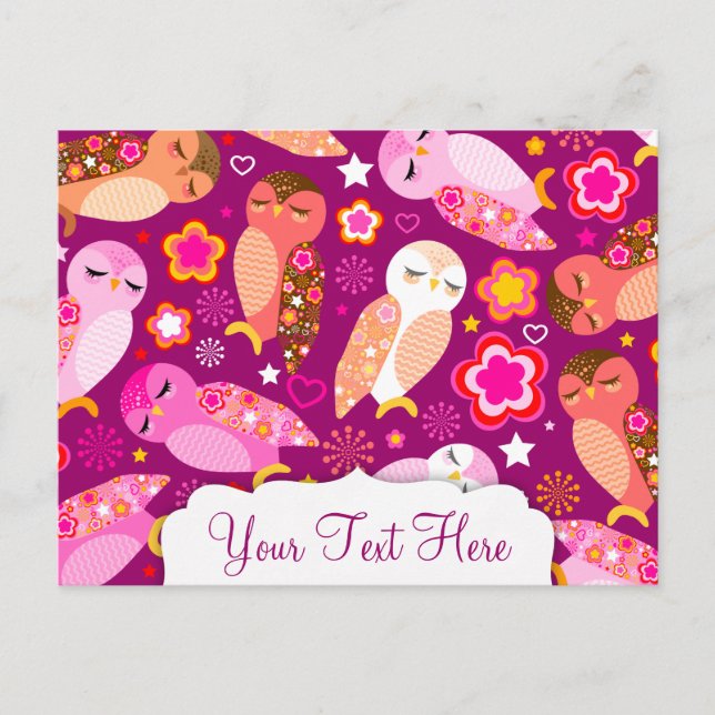 Peace & Love Owls Postcard (Front)
