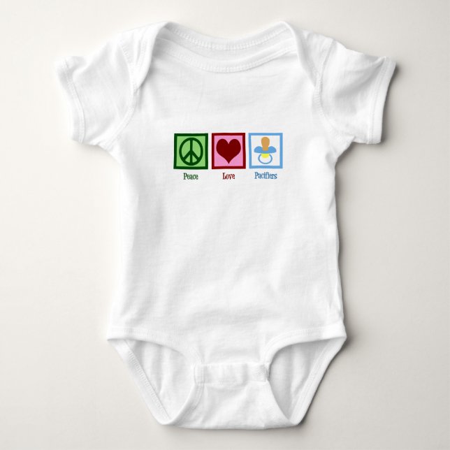 Peace Love Pacifiers Baby Bodysuit (Front)