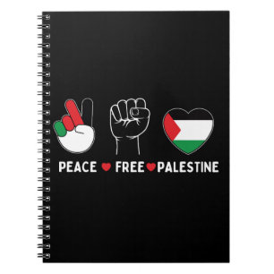 peace love palestine -freedom for palestinians notebook