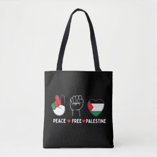 peace love palestine -freedom for palestinians tote bag