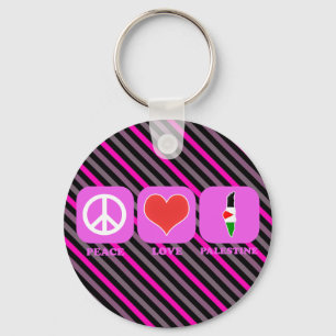 Peace Love Palestine Keychain
