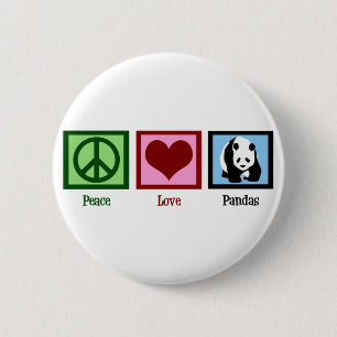 Peace Love Pandas 2 Inch Round Button