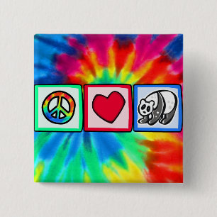 Peace, Love, Pandas 2 Inch Square Button
