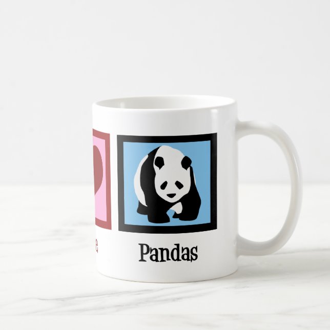 Peace Love Pandas Coffee Mug (Right)