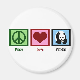 Peace Love Pandas Magnet