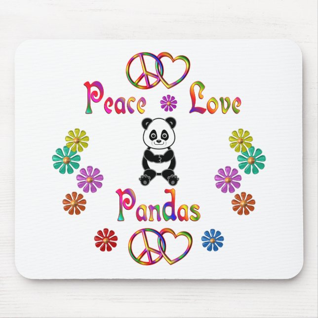 PEACE LOVE PANDAS MOUSE PAD (Front)