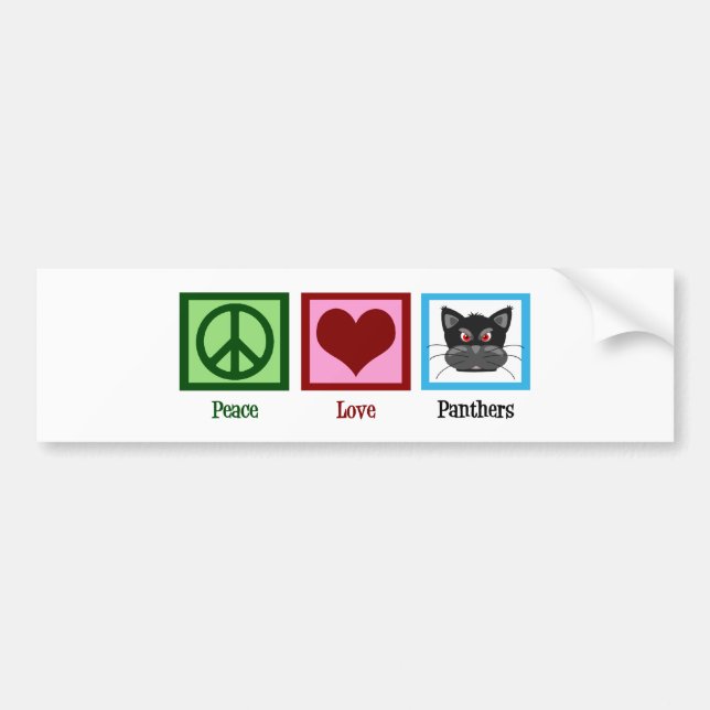 Peace Love Panthers Bumper Sticker (Front)