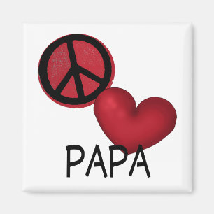 Peace Love Papa Magnet