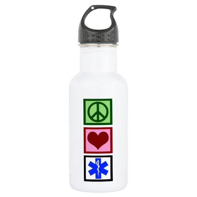 Peace Love Paramedic 532 Ml Water Bottle (Front)
