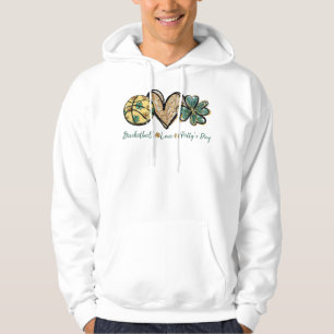 Peace Love Patty's Day Basketball Shamrock St Patr Hoodie