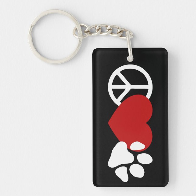 Peace-Love-Paw Keychain (Front)