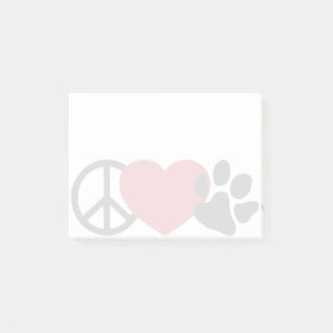 Peace-Love-Paw Post-it Notes