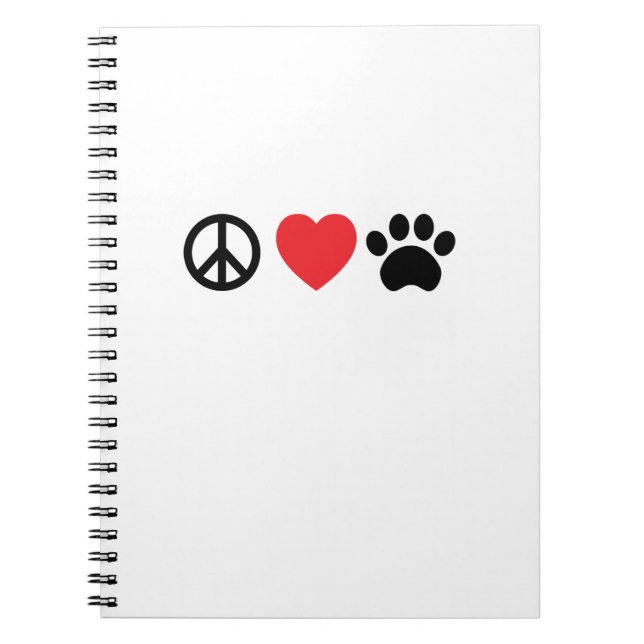 Peace Love Paw Spiral Notebook (Front)