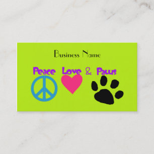 Peace Love & Paws Business Card