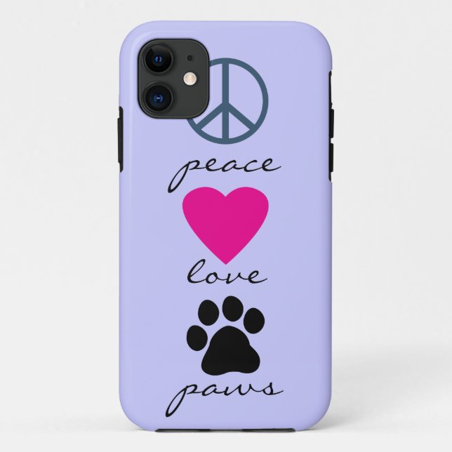Peace Love Paws Case-Mate iPhone Case (Back)