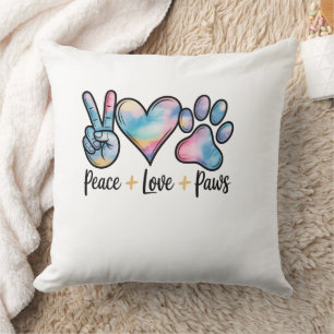 Peace Love Paws Coussin - Louveur d'animal de comp