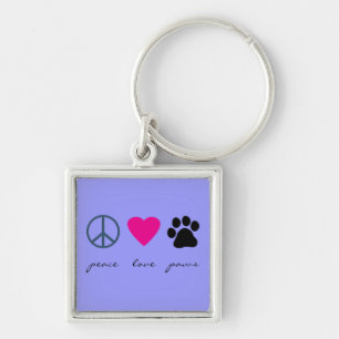Peace Love Paws Keychain