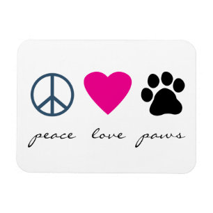 Peace Love Paws Magnet