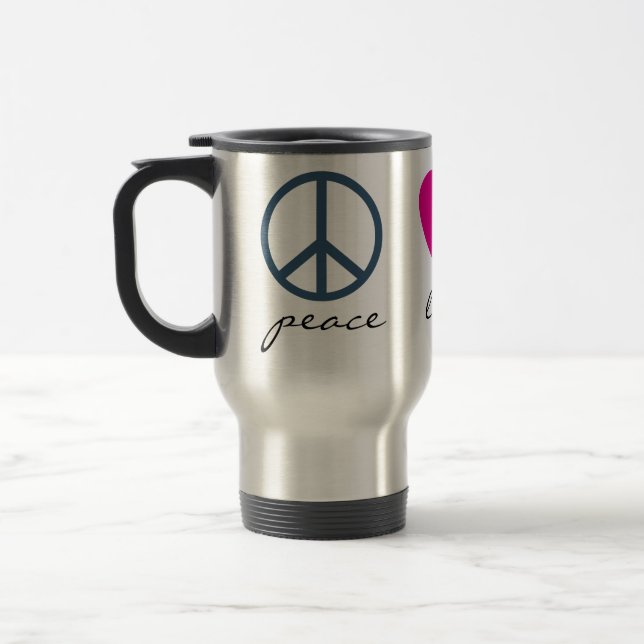 Peace Love Paws Travel Mug (Left)