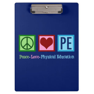 Peace Love PE Teacher Clipboard