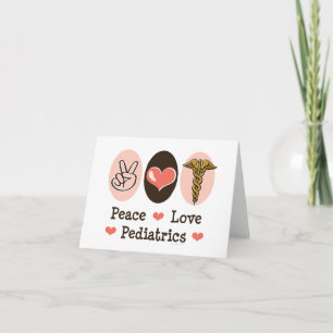 Peace Love Pediatrics Pediatrician Blank Note Card