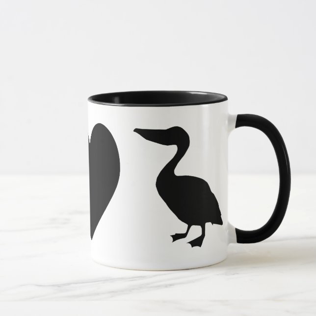 Peace, Love & Pelicans Mug (Right)