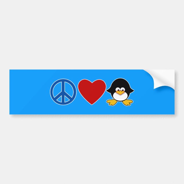Peace Love Penguin Baby T-shirts, Mugs Bumper Sticker (Front)