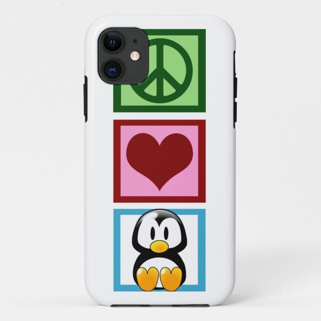 Peace Love Penguins Case-Mate iPhone Case (Back)