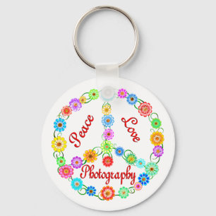 Peace Love Photography Keychain