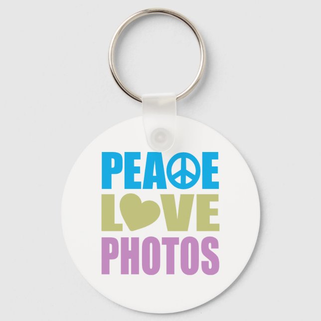 Peace Love Photos Keychain (Front)