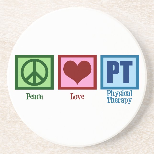 Peace Love Physical Therapist Coaster (Front)