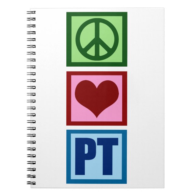 Peace Love Physical Therapist Notebook (Front)