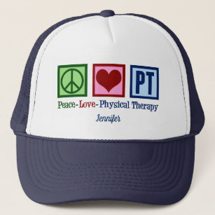 Peace Love Physical Therapy Personalized PT Trucker Hat