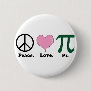 peace love pi 2 inch round button