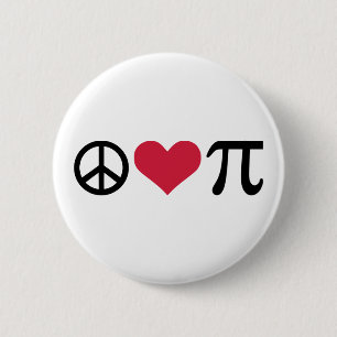 Peace, Love & Pi 2 Inch Round Button