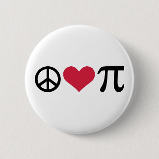 Peace, Love & Pi 2 Inch Round Button