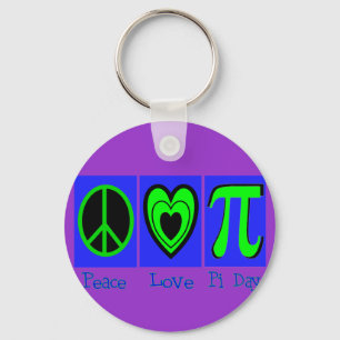 Peace Love Pi Day Keychain
