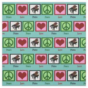 Peace Love Piano Fabric