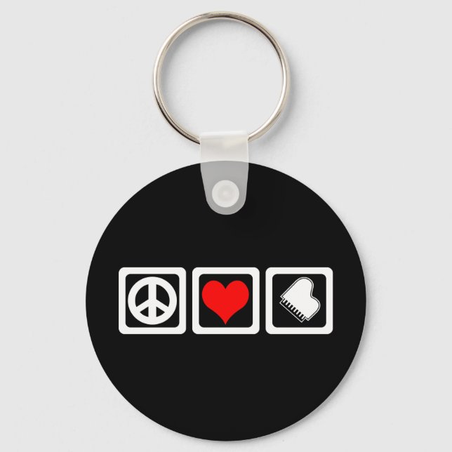 Peace love piano keychain (Front)