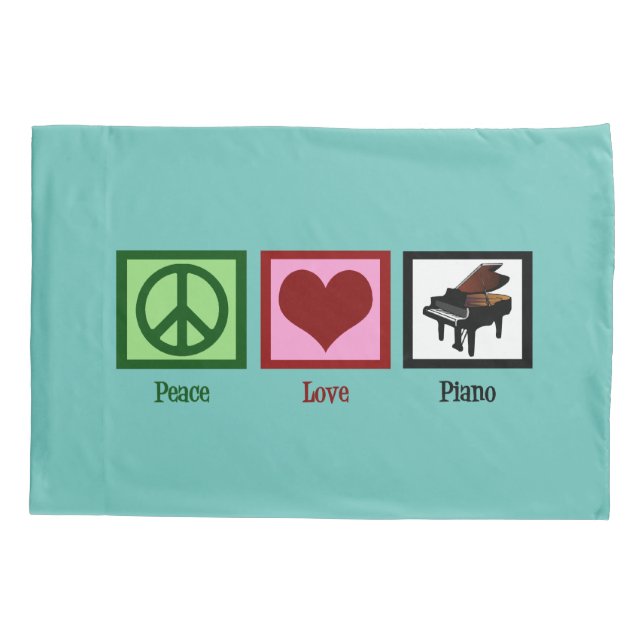 Peace Love Piano Pillowcase (Back)