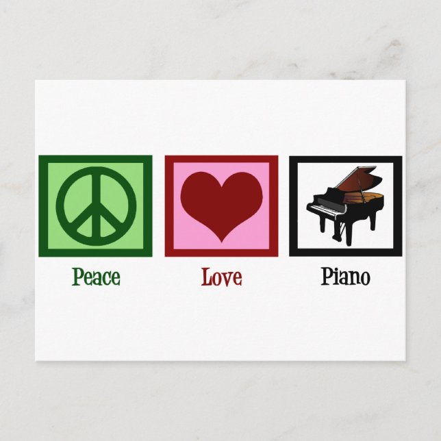 Peace Love Piano Postcard (Front)