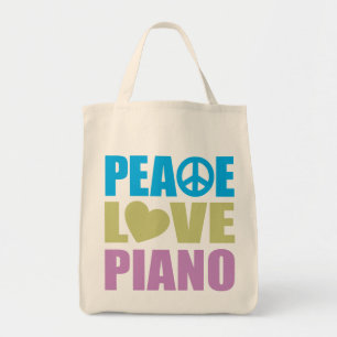 Peace Love Piano Tote Bag
