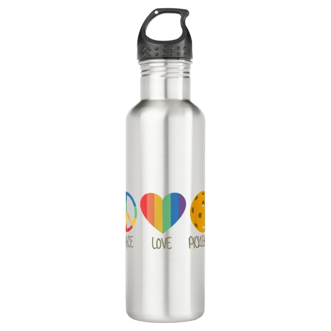 Peace Love Pickleball 710 Ml Water Bottle (Front)