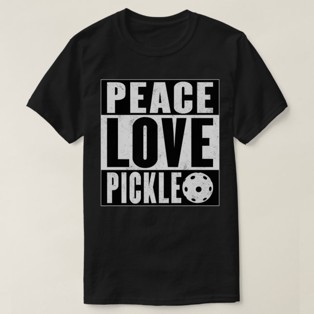 Peace Love Pickleball as Funny Pickleball Premium  T-Shirt (Design Front)