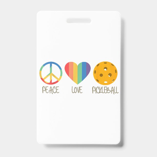 Peace Love Pickleball Badge (Front)