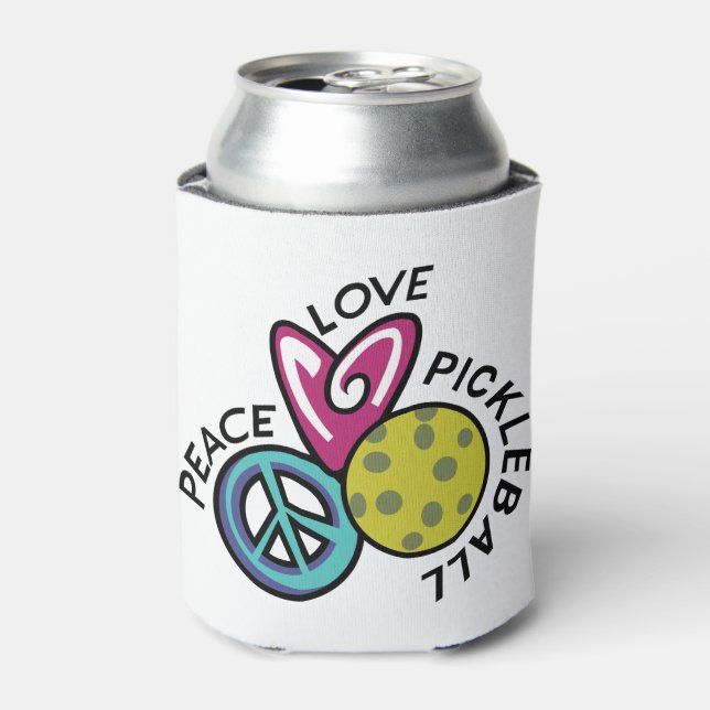 Peace Love Pickleball Can Cooler (Can Front)
