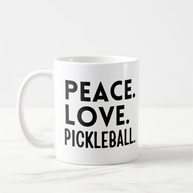 Peace Love Pickleball Coffee Mug (Left)