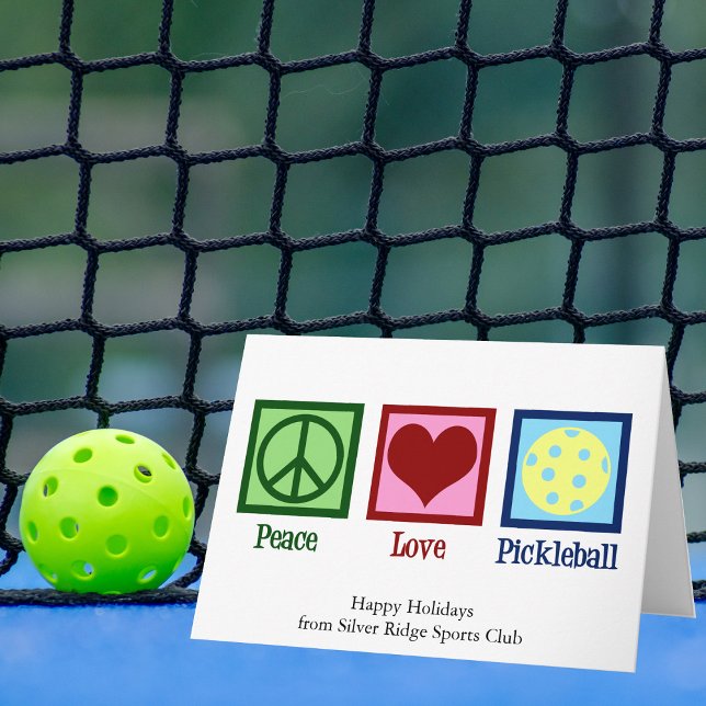 Peace Love Pickleball Cute Christmas Holiday Card (Creator Uploaded)